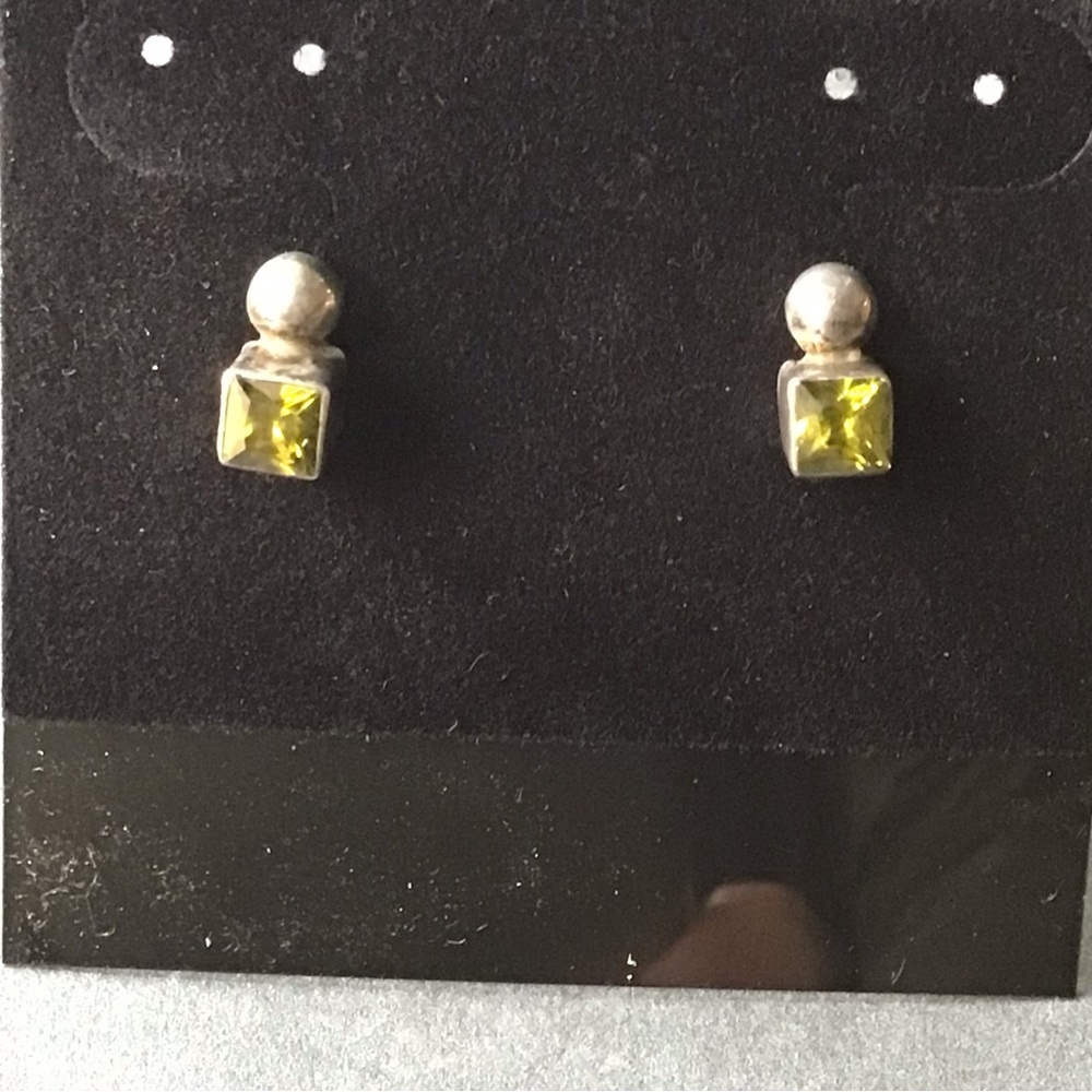Sterling Silver and Peridot Stud Earrings